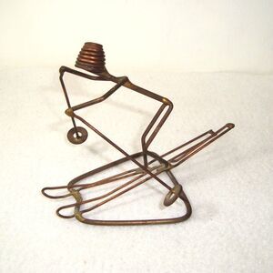 Vintage Rock Creek Metal Craft Art Sculpture Slalom Skier Hansen Idaho